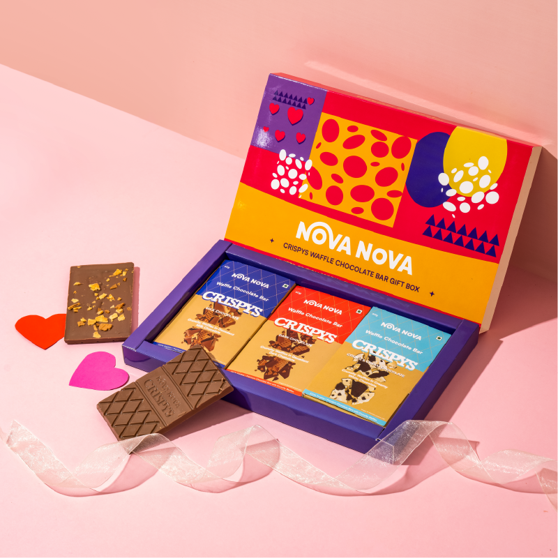 Crispys Waffle Chocolate Bars - Valentine's Special Gift Box