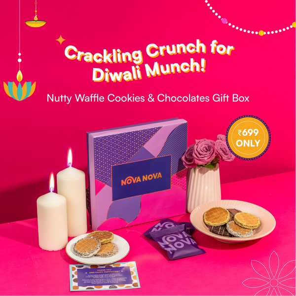 Nutty Waffle Cookies & Chocolates- Gift Box - Diwali Special