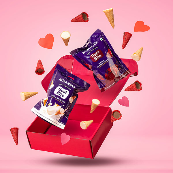 Best Bite Chocolate Filled Mini Cones - Valentine's Special Gift Box