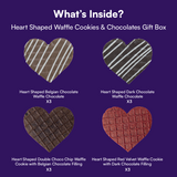 Heart Shaped Waffle Cookies & Chocolates - Valentine's Special Gift Box